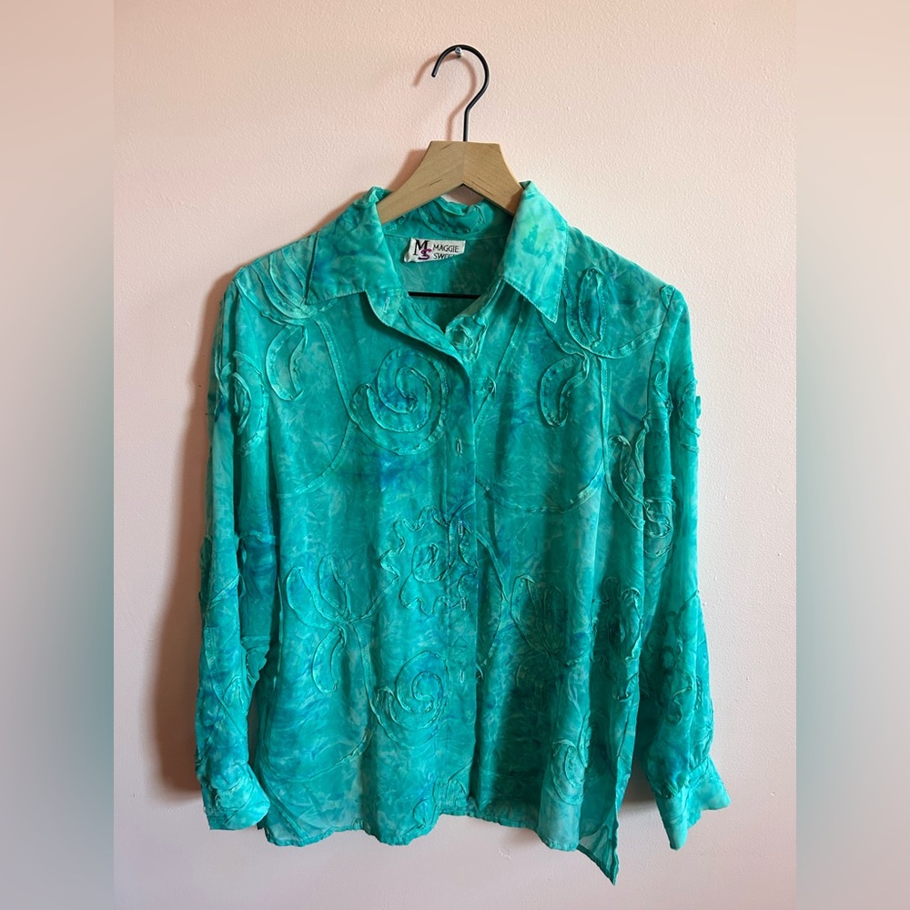Turquoise button down